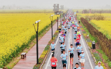 2000名跑友花海逐风 2026南县罗文花海半程马拉松开跑